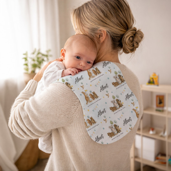 Personalised Baby Burp Cloth With Gift Box