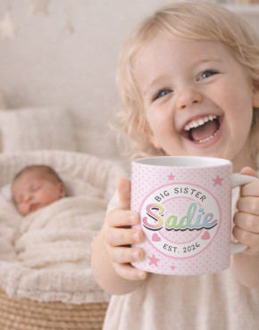 Promoted to Big Sister / Big Brother Personalised Melamine Mug Gift Box