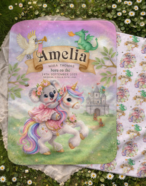 Personalised Kids Magical Glitter Fleece Blanket