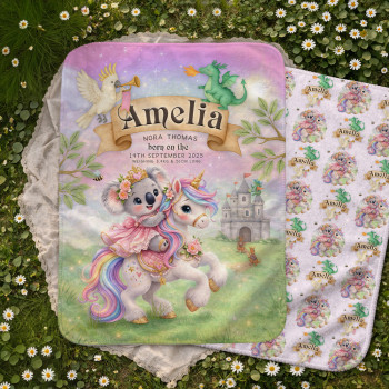 Personalised Kids Magical Glitter Fleece Blanket