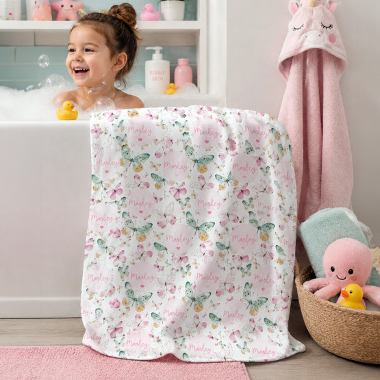 Personalised Kids Bath Towels With A Custom Name