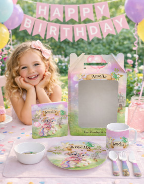 Personalised Kids Birthday Melamine Dinner Set Gift Box
