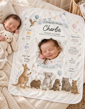 Personalised Baby Blanket – On the Day You Were Born